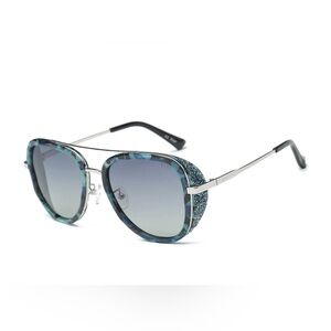 Round Polarized Glitter Sunglasses